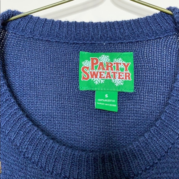 Kohl’s | Christmas Sweater Navy Blue Deer Two Beers Holiday Sweater Unisex NWT S - Picture 6 of 10